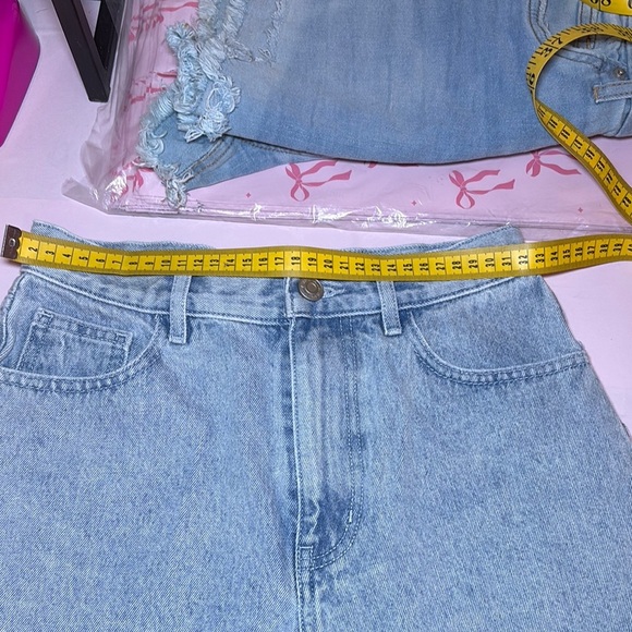 Blue Jean Shorts Distressed Cutoff Casual - Picture 6 of 7